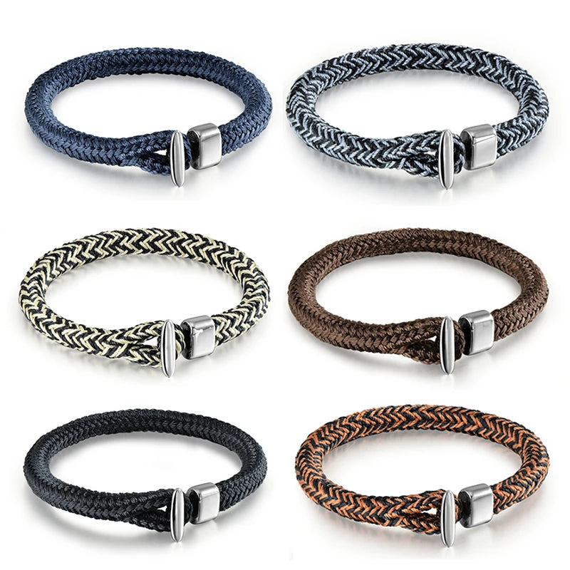 Braided Rope Bracelet – Toggle Closure, 6 Colors, 19–21 cm
