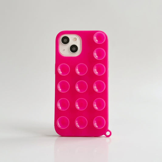 Pink bubble phone case on a white background