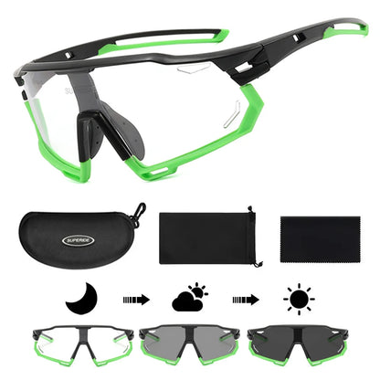 Photochromic Cycling Sunglasses - UV400, 152mm Wide