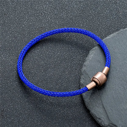 Braided Steel Cable Bracelet – 22 Colors, 19–23 cm