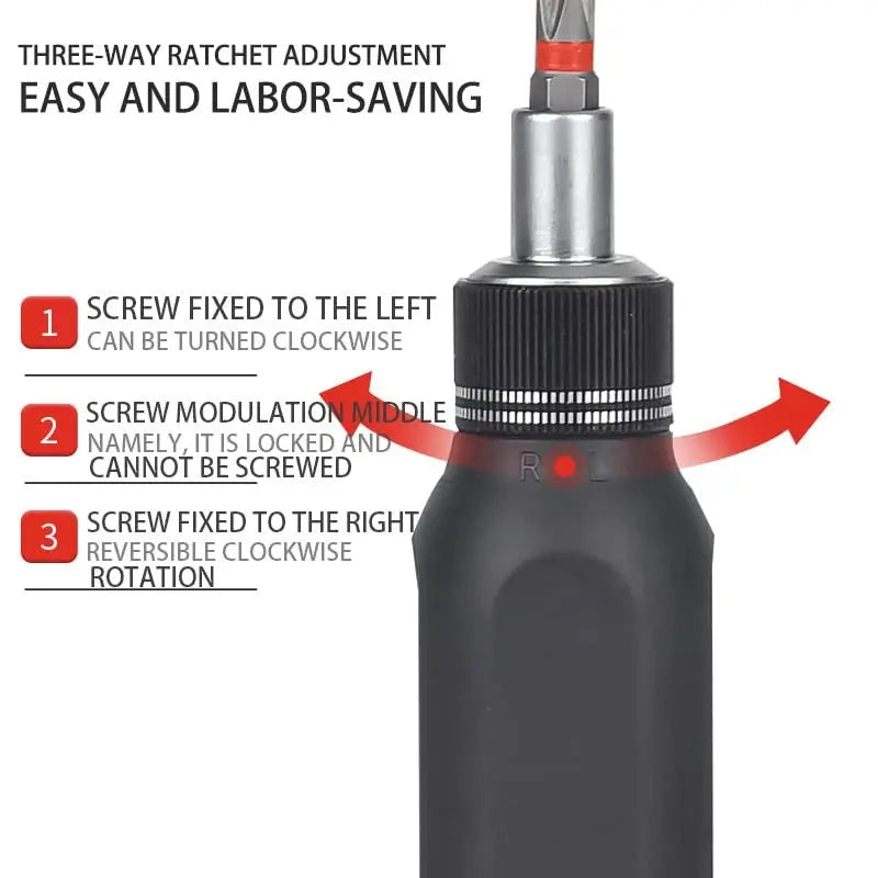 Ratchet precision screwdriver with Phillips Torx magnetic drill bit deideas