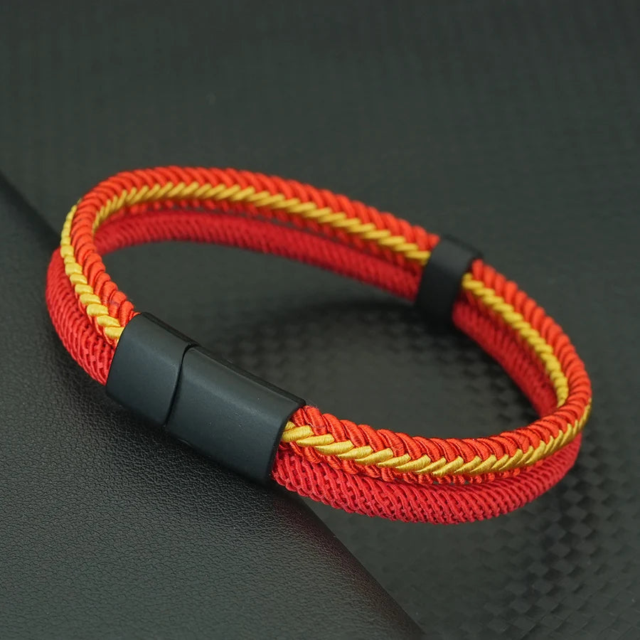 Double-Strand Rope Bracelet – Black Clasp, 3 Sizes