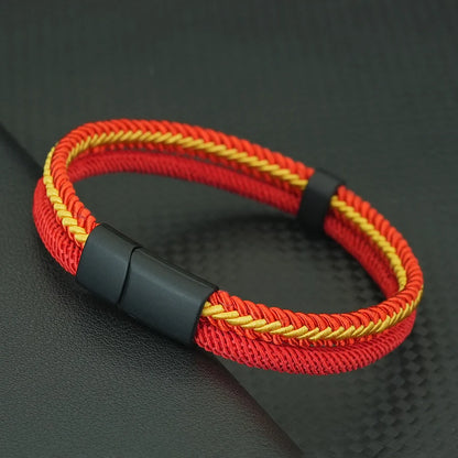 Double-Strand Rope Bracelet – Black Clasp, 3 Sizes