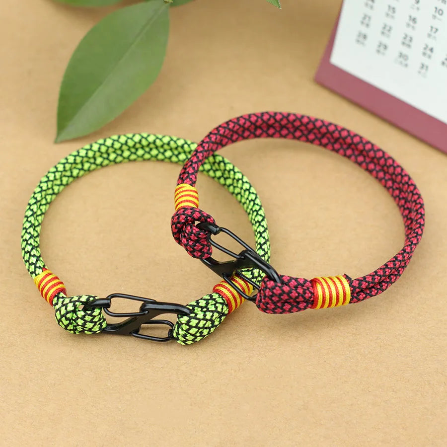 Two-Tone Rope Bracelet with Carabiner Clasp