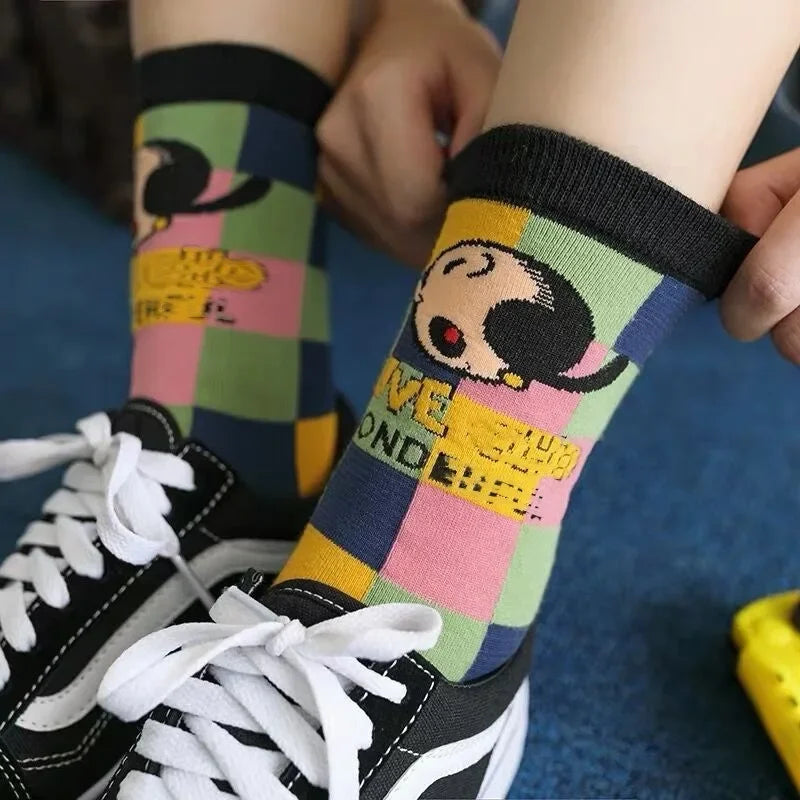 Cartoon Jacquard Crew Socks – Unisex EU 35–41