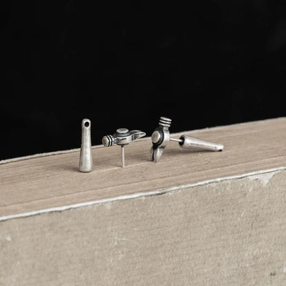 Artisan Hammer Stud Earrings 925 Silver deideas
