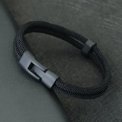 Dual Weave Bracelet Represents the double layer intertwined with style and resistance deideas