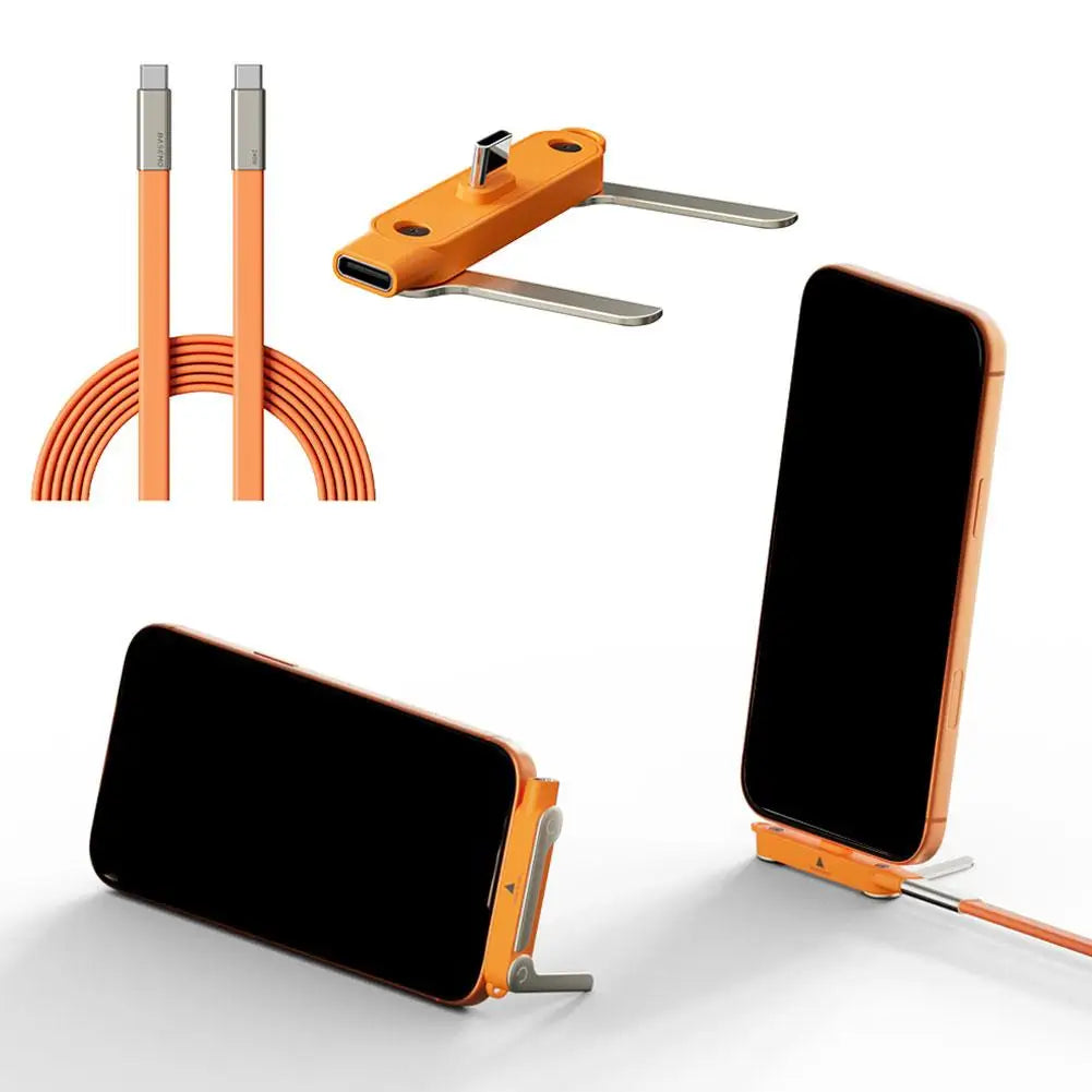 240W USB-C Cable & Folding Phone Stand Adapter – Set Options
