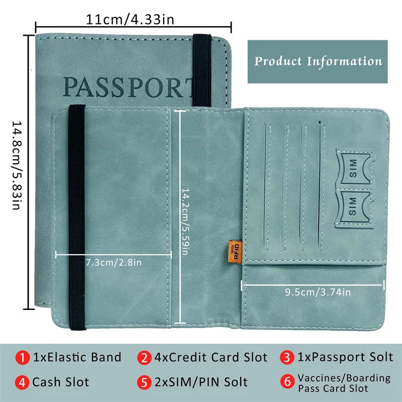 Passport Holder & Travel Wallet – PU Leather, 15 Options