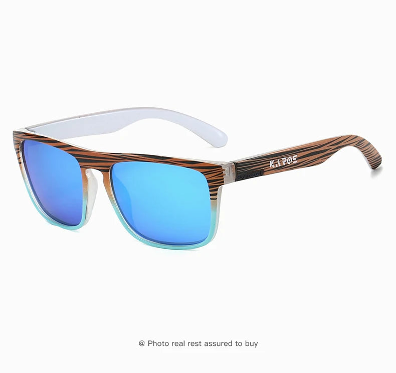 Rectangular Sunglasses with Case – Printed Frames, 10 Options