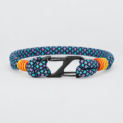 Two-Tone Rope Bracelet with Carabiner Clasp