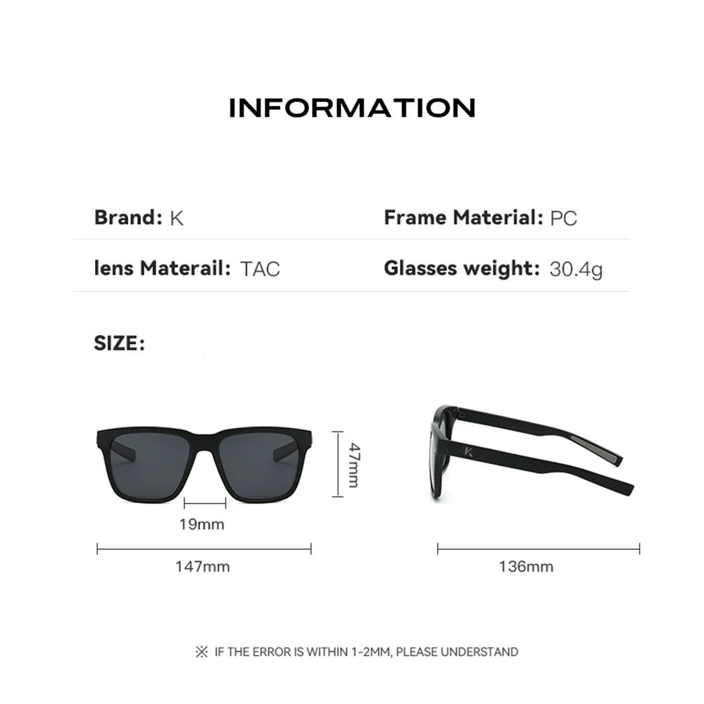Rectangular Sunglasses – Textured Temples, 6 Combinations