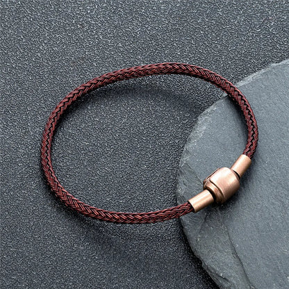 Braided Steel Cable Bracelet – 22 Colors, 19–23 cm
