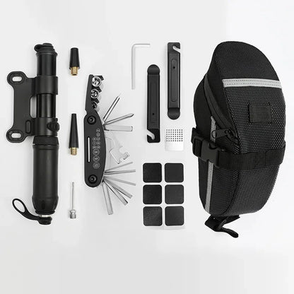 Bicycle Repair Tool Kit Pump Tire Patch Multifunctional Wrench deideas