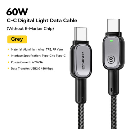 USB-C Cable with Charging Indicator – 60W or 100W