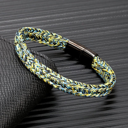 Braided Rope Bracelet – Captain’s Knot, 10 Colors, 19–23 cm
