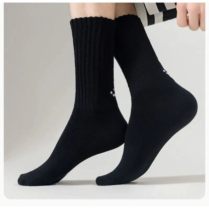 Smiley Face Crew Socks – Ribbed Cotton Blend, EU 35–44