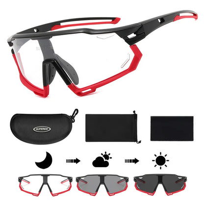 Photochromic Cycling Sunglasses - UV400, 152mm Wide