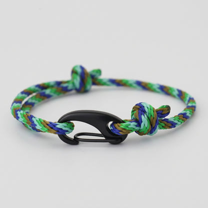 New Handmade Ethnic String Bracelet For Men Marine Fabric Nautical Braslet Black D Buckle Climbing Rope Braclet Beach Pulseria deideas