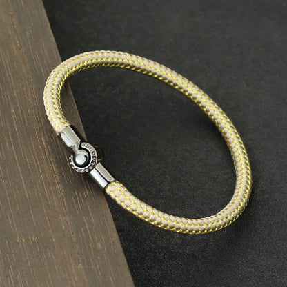Outdoor Sports Cycling Mens Rope Bracelet Black Magnet Buckle Wrap Bangle Pulseira Corda Masculina Pulceras Hombres Elegante deideas