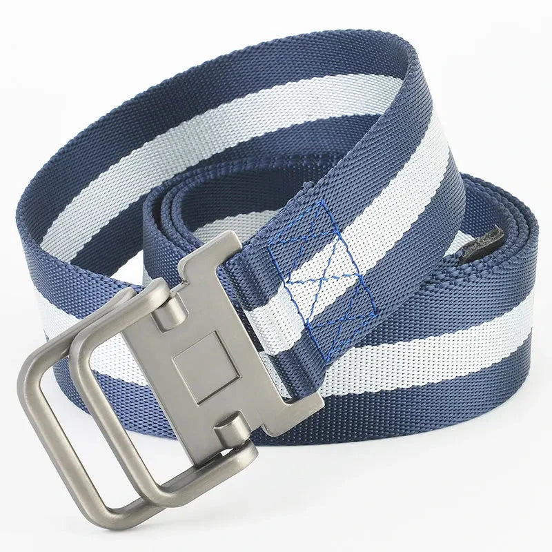 Youth Canvas Belt Dual Ring Buckle, Streetwear Style for Jeans & Cargo Pants deideas