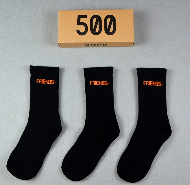 Lettering Crew Socks 3-Pack – Cotton Blend, EU 36–43