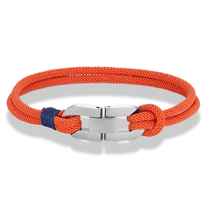 Double-Strand Rope Bracelet – Silver-Tone Clasp, 17–23 cm