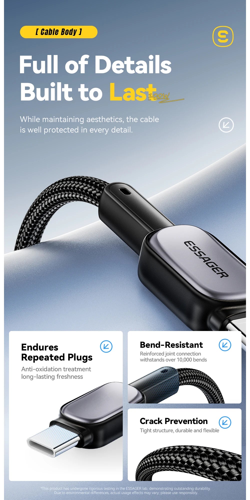 USB-C Cable with Charging Indicator – 60W or 100W