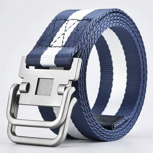 Youth Canvas Belt Dual Ring Buckle, Streetwear Style for Jeans & Cargo Pants deideas