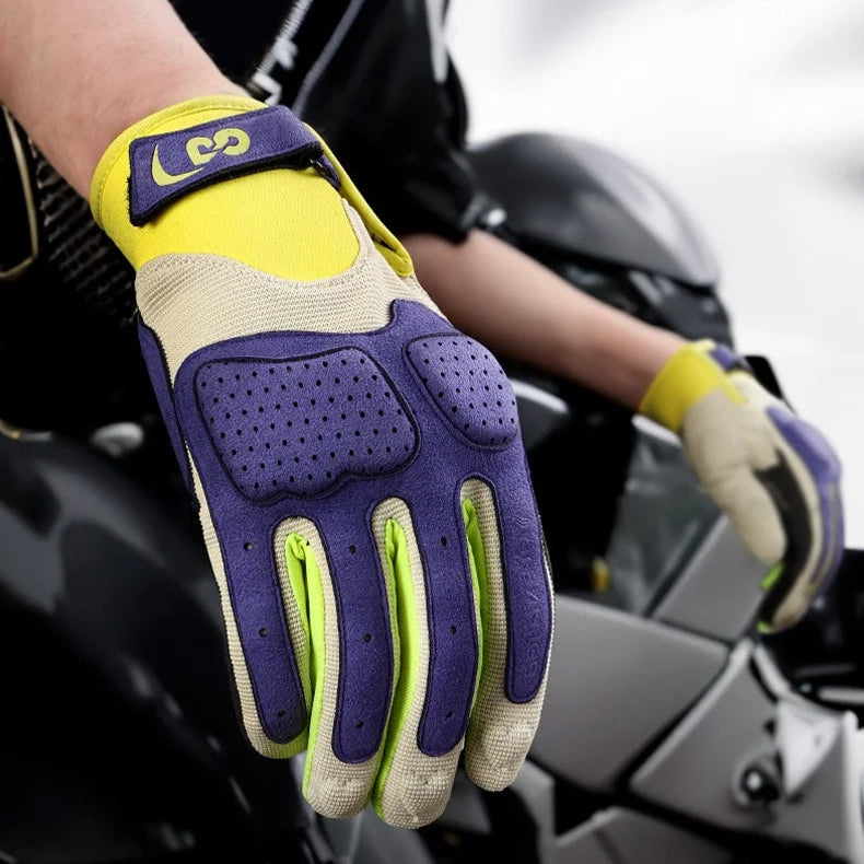 Full-Finger Riding Gloves – Color-Block Design, S–XXL