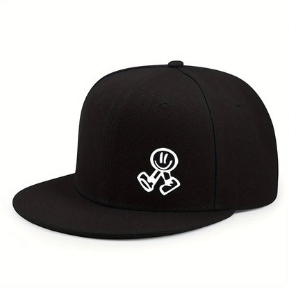Smiling Character Flat-Brim Cap – Horizon, 16 Colors