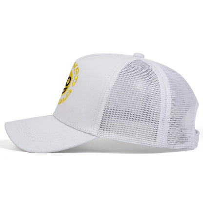 Smiley Face Embroidery Baseball Cap Mesh Trucker, Adjustable, Unisex