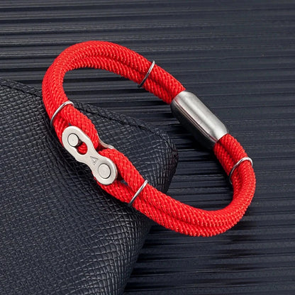 Biker Chain Magnetic Bracelet Rugged Rope & Rock Style deideas