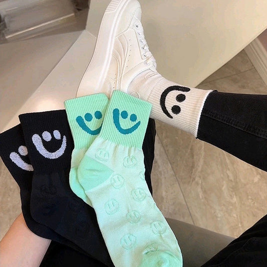 Smiley Face Socks 3-Pack – Textured Knit Gift Box