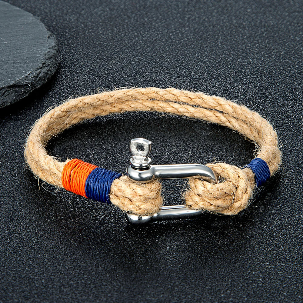 Double-Strand Rope Bracelet – Screw-Pin Shackle, 8 Styles