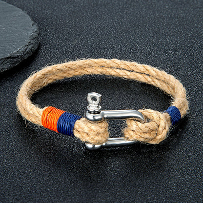 Double-Strand Rope Bracelet – Screw-Pin Shackle, 8 Styles