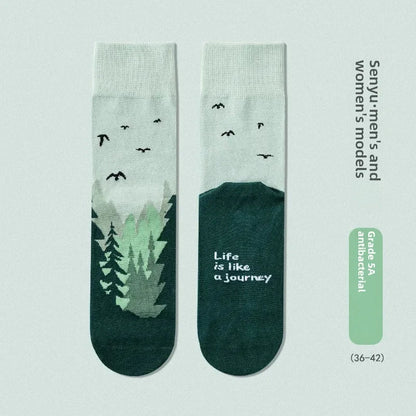 Adventure Cotton Socks Breathable, Anti-Odor, Unisex Mid-Calf deideas