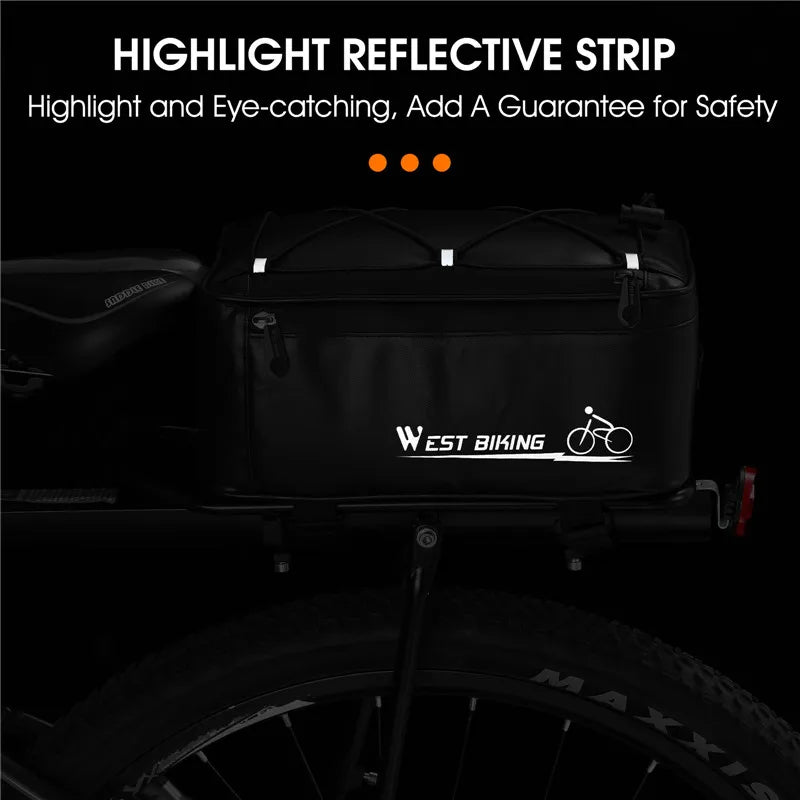 Bike Rear Rack Bag – West Biking 4L, Black, Rain Cover