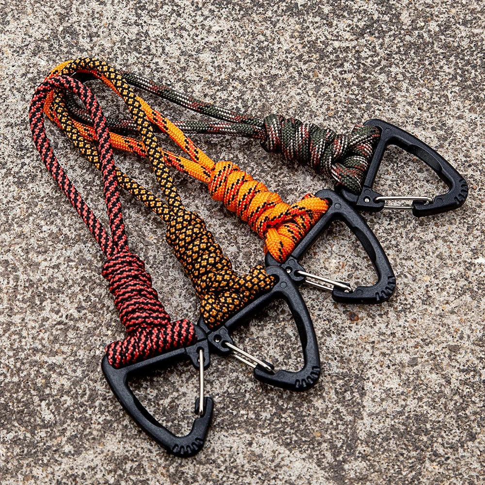 Heavy duty paracord keychain, wrist accessory and safety backpack deideas