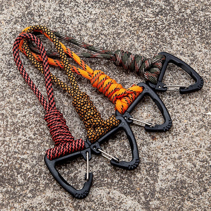 Heavy duty paracord keychain, wrist accessory and safety backpack deideas