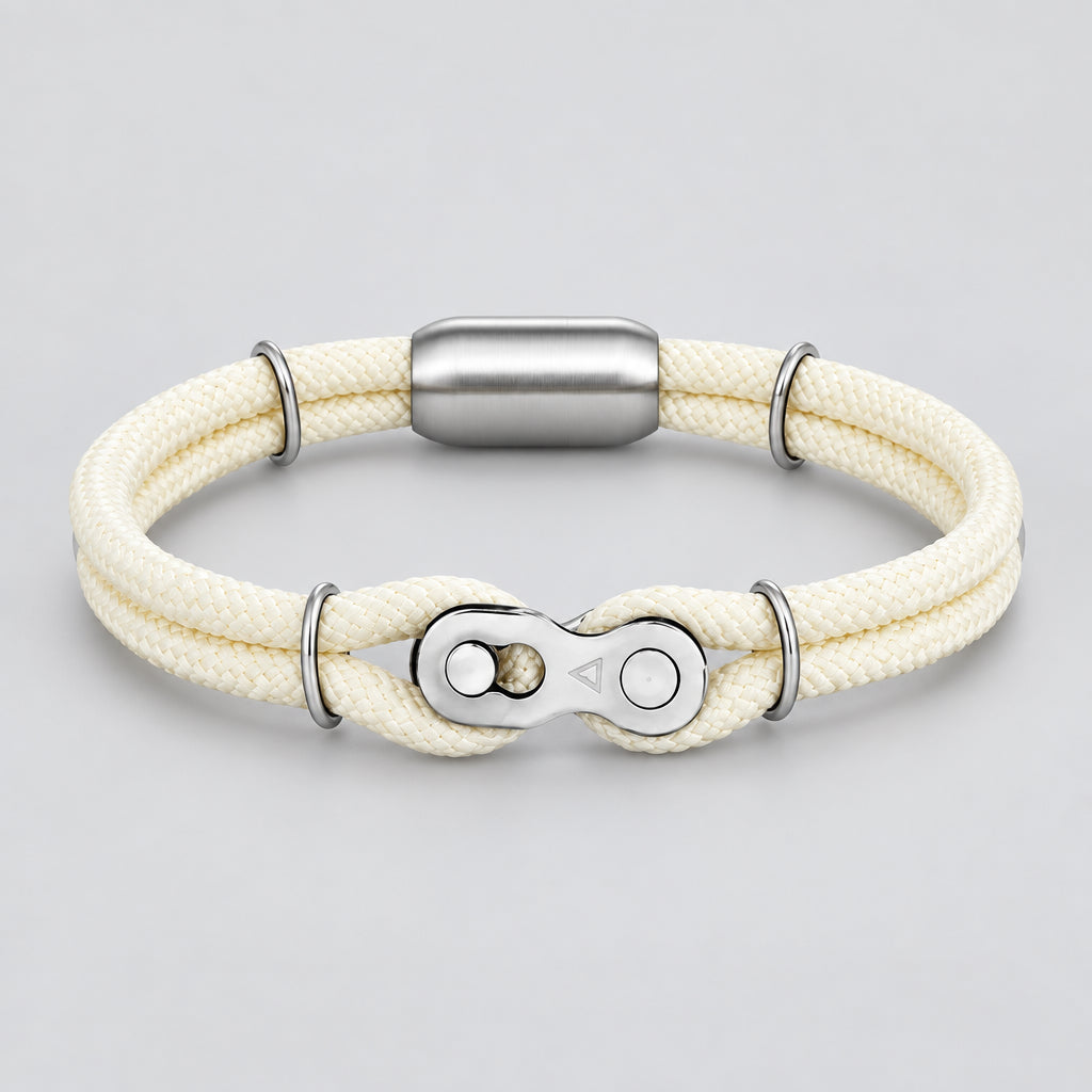 Biker Chain Magnetic Bracelet Rugged Rope & Rock Style deideas