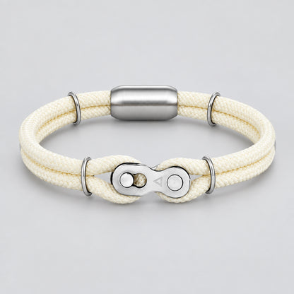 Biker Chain Magnetic Bracelet Rugged Rope & Rock Style deideas