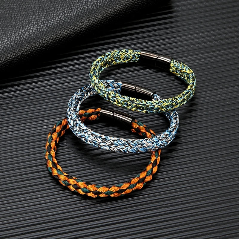 Braided Rope Bracelet – Captain’s Knot, 10 Colors, 19–23 cm