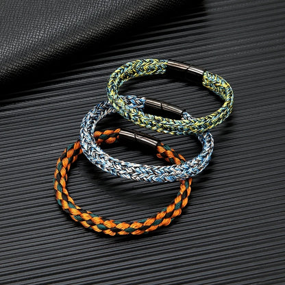 Braided Rope Bracelet – Captain’s Knot, 10 Colors, 19–23 cm