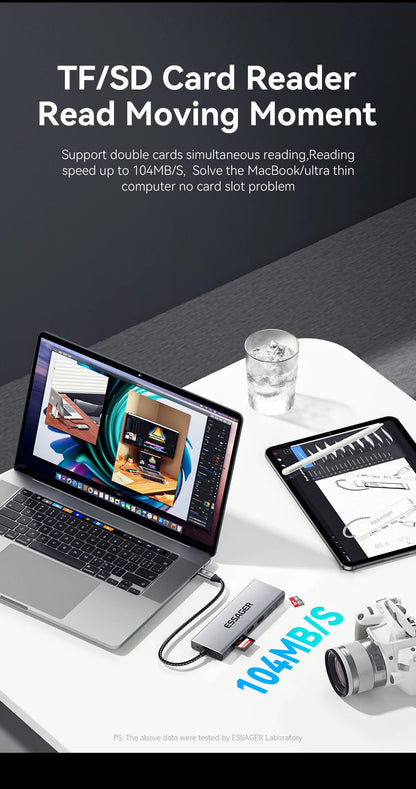 8-in-1 USB-C Hub with M.2 SSD Enclosure – HDMI & PD