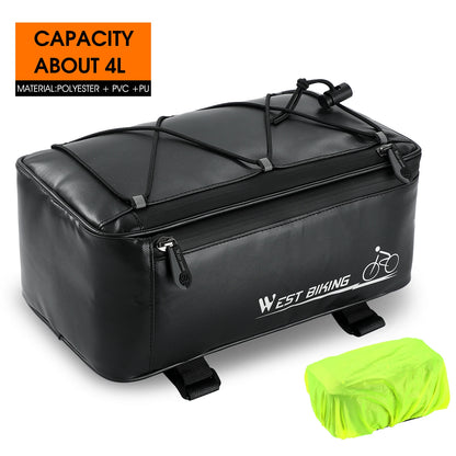Bike Rear Rack Bag – West Biking 4L, Black, Rain Cover