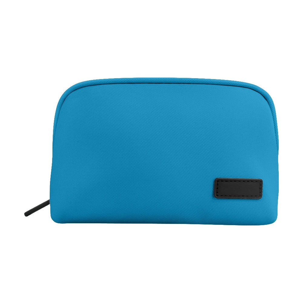 Blue organizer pouch shown closed on a white background.