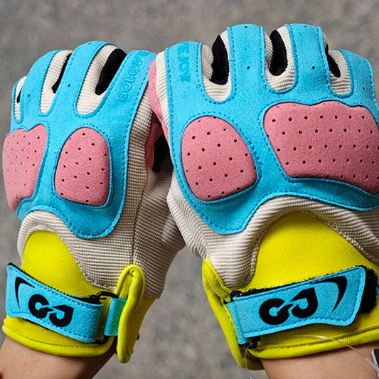 Full-Finger Riding Gloves – Color-Block Design, S–XXL