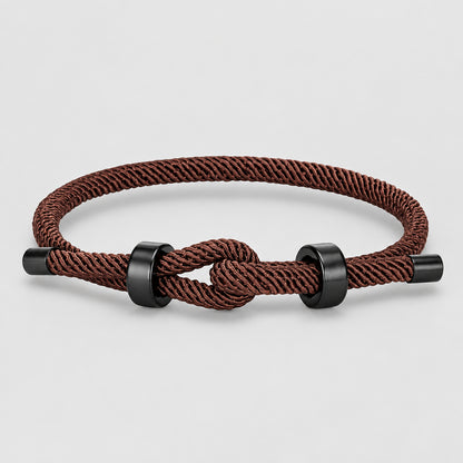 Adjustable Rope Bracelet Black Steel Charm, Waterproof & Durable deideas