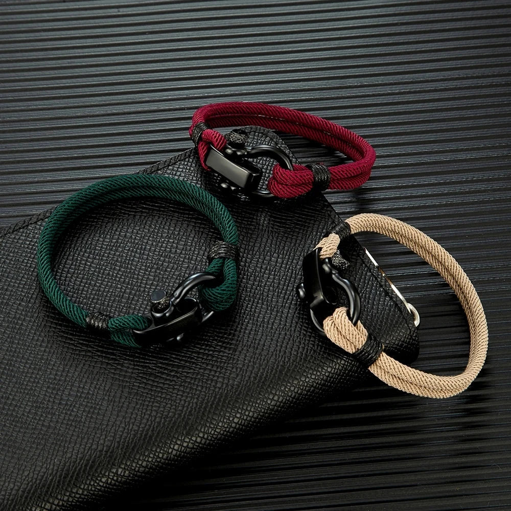 Outdoor Rescue Bracelet Durable Rope & Steel Shackle Buckle deideas